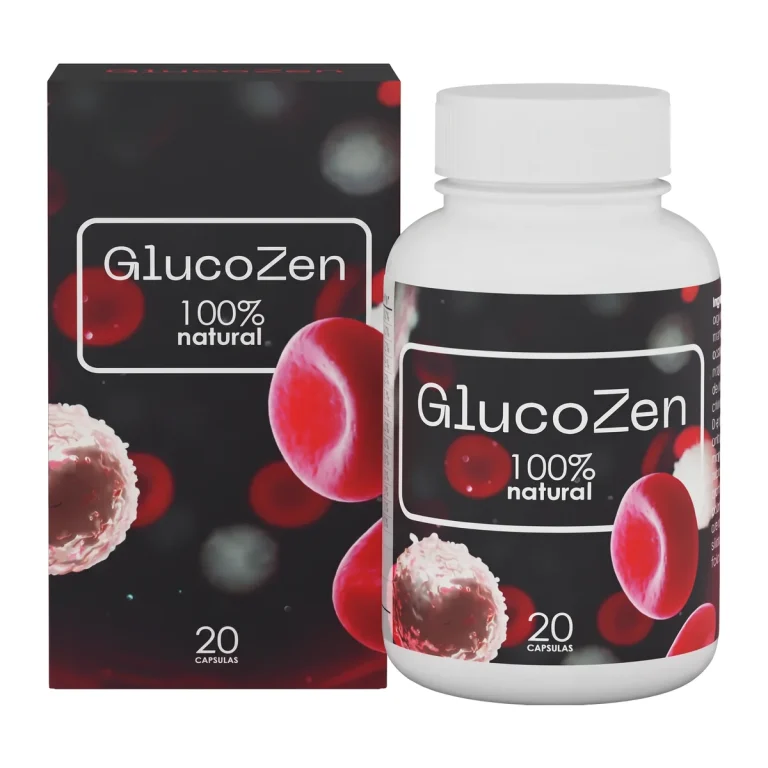 Frasco de GlucoZen cápsulas, complemento alimenticio para el azúcar en sangre