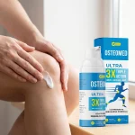 Aplicación del gel Osteomed con masaje sobre la rodilla