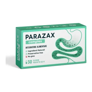 Caja de Parazax Complex con cápsulas de once extractos vegetales