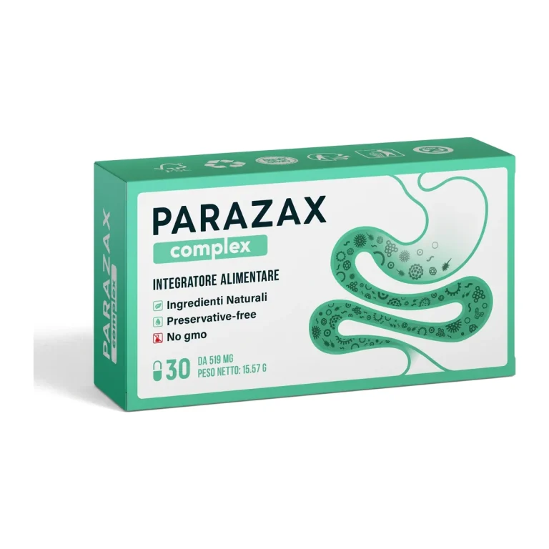 Caja de Parazax Complex con cápsulas de once extractos vegetales