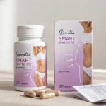 Cápsulas de Slimmatica junto al folleto y la caja del envase