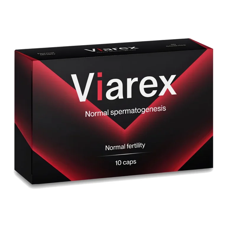 Caja de Viarex cápsulas, complemento alimenticio para la energía y el bienestar masculino